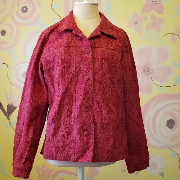 Appleseed's Jackets & Coats Appleseeds Artisan Floral Stitch Denim